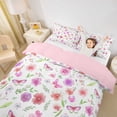 thumbnail image 2 of Erosebridal Watercolor Flowers Blossom Queen Duvet Cover Set,Colorful Omber Butterfly Bedding For Girl 3 Pieces,No Comforter,Reversible, 2 of 6