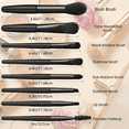 thumbnail image 2 of 12 Sets Makeup Brush Set,Black Portable Nylon Bristles Cosmetic Brush Kit with Storage Bag,Suitable for Beginners Artists Wedding Party Travel Daily Use Valentine's Day Mother's Day Gifts, 2 of 5
