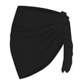thumbnail image 4 of NMMUED Women's Sarong Wrap Swimsuit Cover Up Short Sheer Chiffon Beach Skirt Tie Bathing Suit Coverups Bikini Pareo Summer Vacation Outfits Resort Wear Black A, 4 of 5