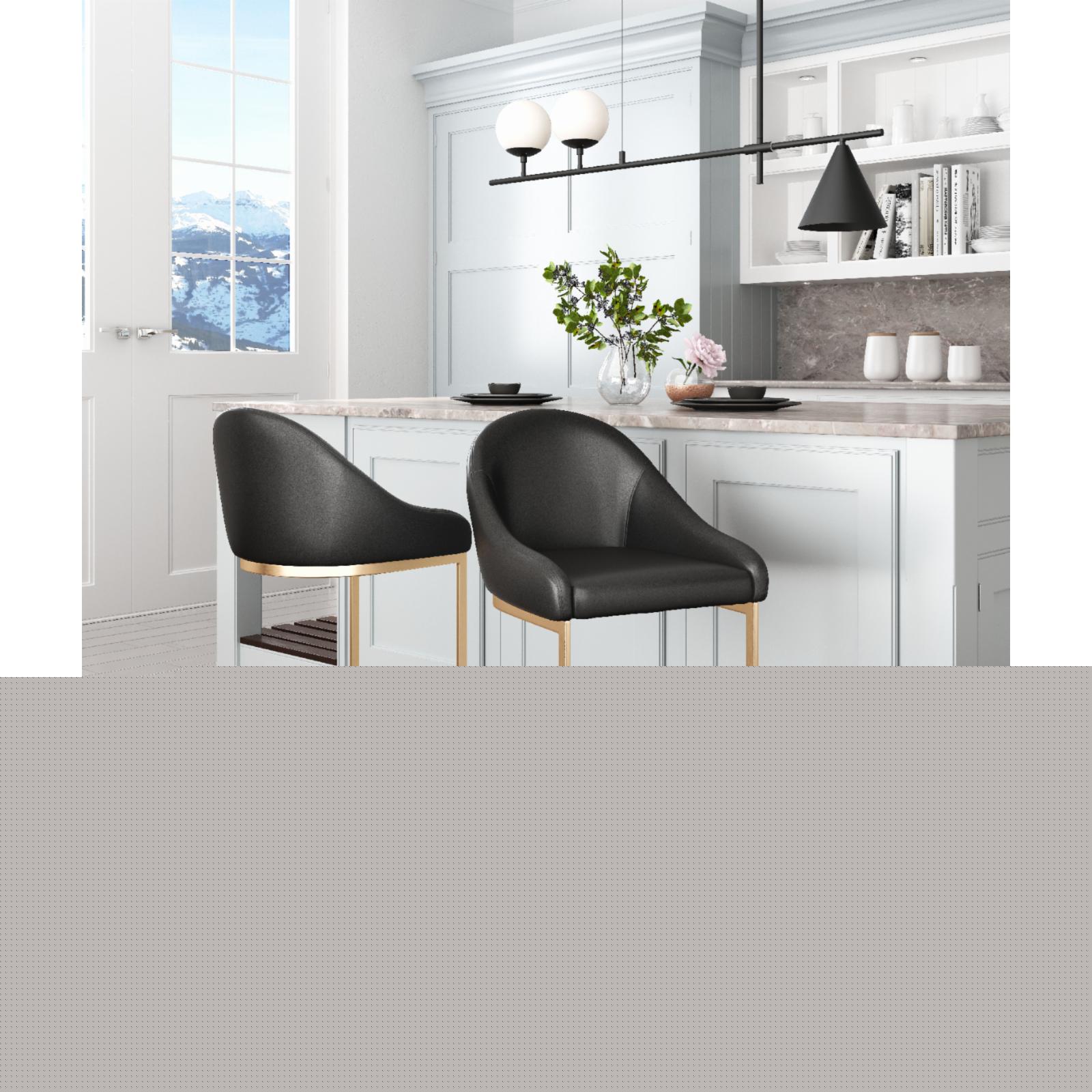 thumbnail image 4 of ZUO Scott Counter Chair Black & Gold, 4 of 9