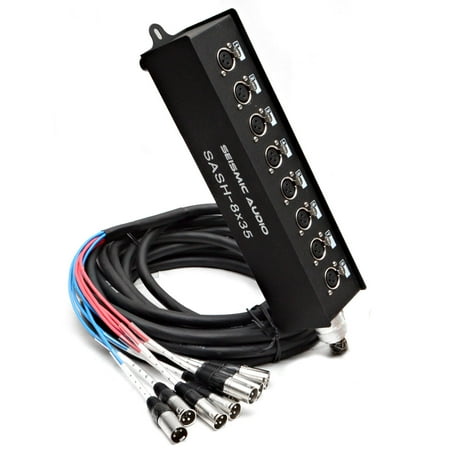 Seismic Audio Pro Audio XLR Stage Box Cable Sub Drum Send Snake - 4 or 8 Channel - 20' or 35' - SASH-Series