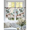 thumbnail image 4 of Retro Mallow Flowers Semi Sheer Window Curtains 54 Inches Long, Spring Floral Butterfly Elegant Rod Pocket Voile Silky Chiffon Curtain Light Filtering Drapes for Living Room, 52"x54", 2 Panels, 4 of 9