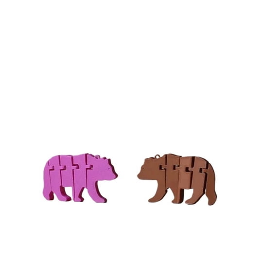 2PC movable bear-shaped keychain 3D printing