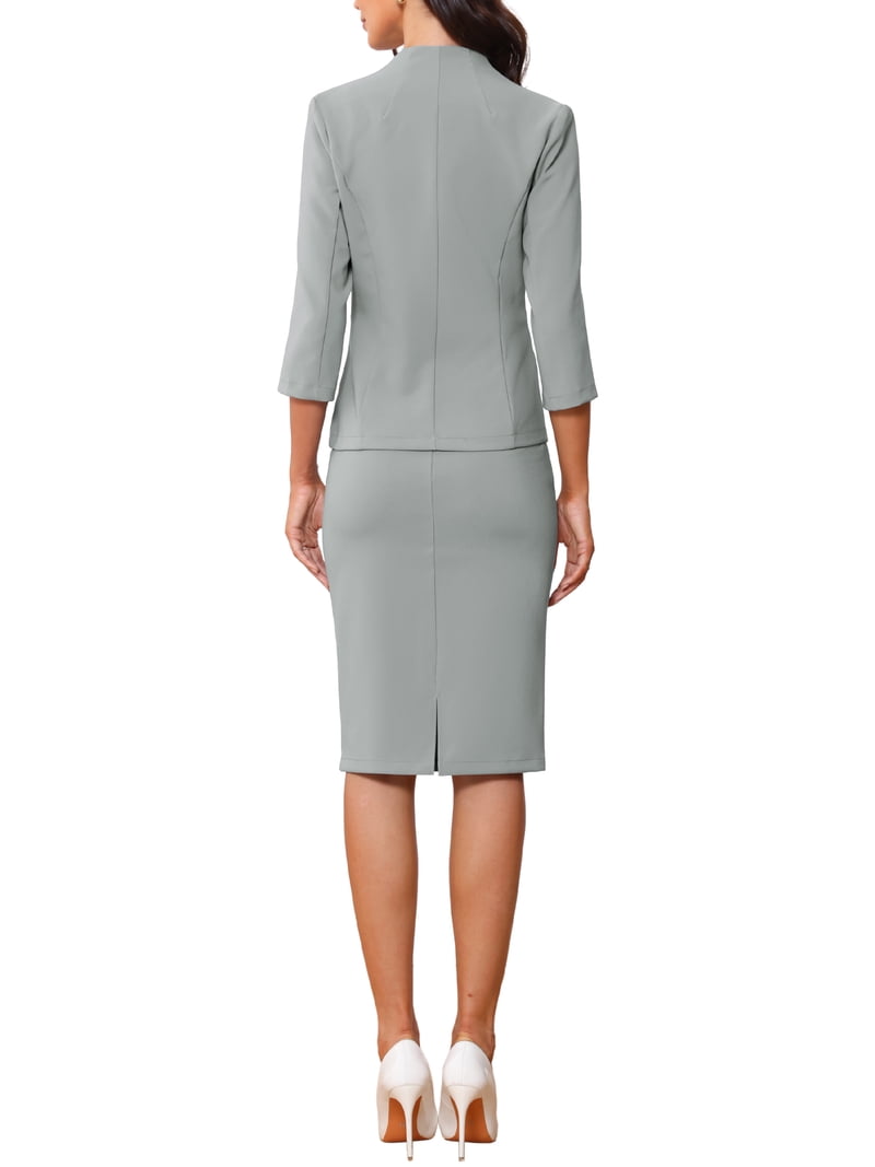 womens grey suit dress Women's Gray Jacket Suit Dresses