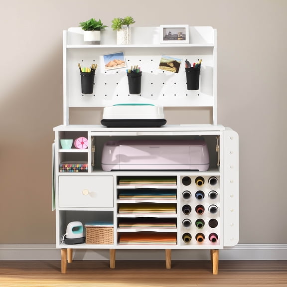 Craft Organization and Storage Cabinet Compatible with Cricut Machines