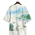 thumbnail image 5 of Women's Tops, Tees & Blouses,Shirts for Women Trendy Button Down 3/4 Sleeve Blouse Lightweight Loose Casual Summer Tops, 5 of 7