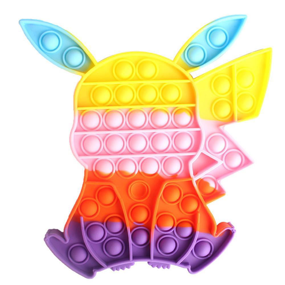 20 cm Pikachu Popit Push Bubble Fidget Sensory Toys w/ Pokemon Silicone Bracelet 