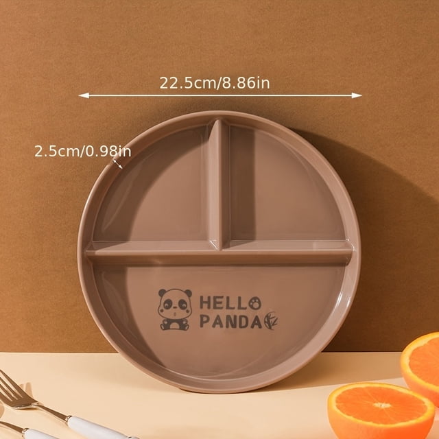 QJUHUNG 1/2pcs Separated Portion Plate Separated Plate Fat Reduction Plate Three Compartments Anti-Fall Plastic Plate School Plate Happy Eid Portable Food Tray Suitable for Home