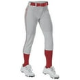 thumbnail image 3 of Alleson Athletic B42385396 Girls Belt Loop Fastpitch Pants, Grey & Red - Extra Large, 3 of 3