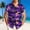 Purple, variant on Fnnxeal Mens Purple Hawaiian Shirt Tropical Sunset Palm Tree Short Sleeve Button Down Shirt, Stretch, Vacation Beach Shirt for Men,Size 5XL
