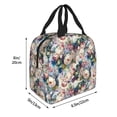 thumbnail image 2 of Rateoe Colorful Flowers Pattern Insulated Lunch Bag with Thick Aluminum Foil Lunch Tote Bag with Front Pocket for Men and Women, Ideal for Work, School, Picnics, and Travel, 2 of 5
