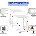 thumbnail image 3 of Escritorio Portátil - Escritorio Móvil para Laptop - Mesa para Cama y Sofá - Mesa Auxiliar con Ruedas y Altura Ajustable, Estructura en Forma de C para Home Office (Blanco), 3 of 4