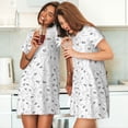 thumbnail image 4 of Fuzoiu Airplane Print Women Nightgowns, Soft Comfy Lightweight Short Sleeves Sleepwear,Crew Neck Loungewear, 4 of 6