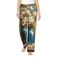 thumbnail image 2 of Lsque Rustic Daisy Mason Jars Print Women's Pajama Pants, Lounge Pant - Comfortable Home Wear,Elastic Waistband, Stylish Design-Medium, 2 of 9