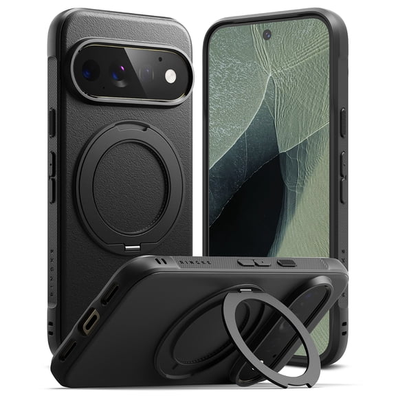 Ringke Onyx Ring Google Pixel 11 Pro Case, Pixelsnap / MagSafe Cover, 360° Rotating Kickstand, Anti-Fingerprint, Oil & Dirt Resistant, Non-Slip Grip, Slim & Lightweight, Shockproof Bumper - Black