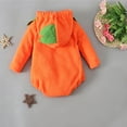 thumbnail image 6 of Baby Toddler Boy Pumpkin Long Sleeve Zipper Hooded Pumpkin Bodysuit Unisex Halloween Party Dress up Clothes Size 6-24 Months, 6 of 9