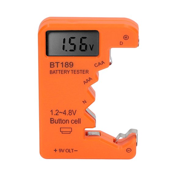 Capacité de la Batterie Checker, Batteries Liife Checker Opération Facile Écran LCD Léger Large Compatibilité pour C AAA D N 6F22 Noir, Orange