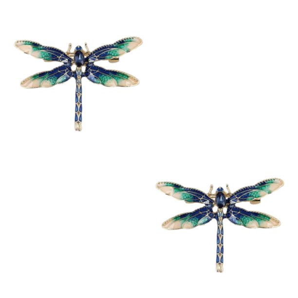 Guardurnaity Broche elegante de diamantes de imitación brillantes para mujer: exquisito y hermoso pin de solapa y simulación es azul azul 2Conjunto