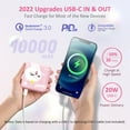 thumbnail image 5 of Yoobao Portable Charger 20W 10000mAh Cute USB-C in & Out Power Bank Fast Charging, PD 3.0+QC 4.0 High-Speed Charging Phone Battery Pack for iPhone 14 13 12Pro Max iPad Samsung - Pink Cat, 5 of 8