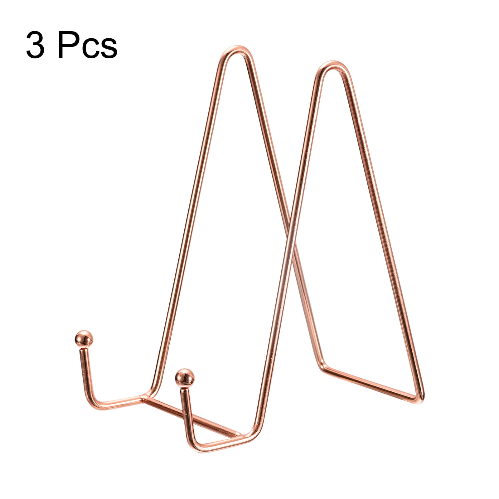 Uxcell 3Pack 6Inch Plate Stand for Display Iron Easel Plate Holder for Photo Rose Gold