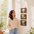 thumbnail image 5 of 6 Inch 3-Picture Wooden Frame Multi Photo Display Stand Rope Wall Mounted Picture Organizer Hanging Room Decor Brown, 5 of 6