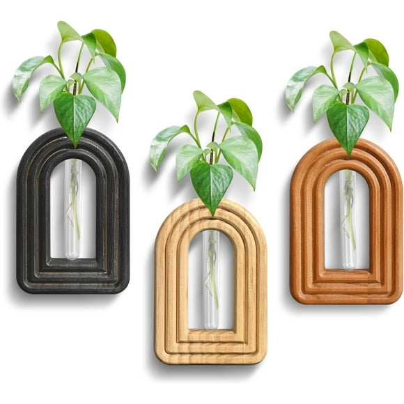 ERDS-3PCS Arched Propagation Vases,Plant and Flower Vases, Wall Planter, Propagation Station, Boho Wall Décor for Living Room,Bedroom,Bathroom