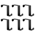 thumbnail image 1 of Ganchos para Puerta, Paquete de 6 Ganchos de Acero Inoxidable, Ganchos Dobles para Colgar Ropa (Negro), 1 of 5