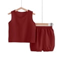 thumbnail image 5 of Lumosvexa Girls Outfit Sets 2 Piece Sleeveless Tank Tops and Elastic Waist Shorts Kids Summer Daily Comfort Clothes Wine Size 10, 5 of 8