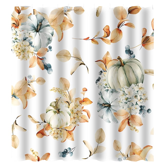 Duschdraperi Höst Vattenfärg Blommig Lönnlöv Duschdraperi för Badrum Boho Höst Thanksgiving Pumpa Hem Badkar Dekoration Vattentätt Tyg
