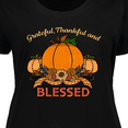 thumbnail image 4 of Inktastic Thankful Grateful and Blessed Pumpkins and Sunflower Women's Plus Size T-Shirt, 4 of 5