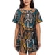 thumbnail image 1 of Fotbe Coffee-Drinking Skull Conjunto de Pijama Estampado para Mujer, 2 Piezas, Ropa de Dormir con Camiseta de Manga Corta y Shorts Suaves-XX-Large, 1 of 6