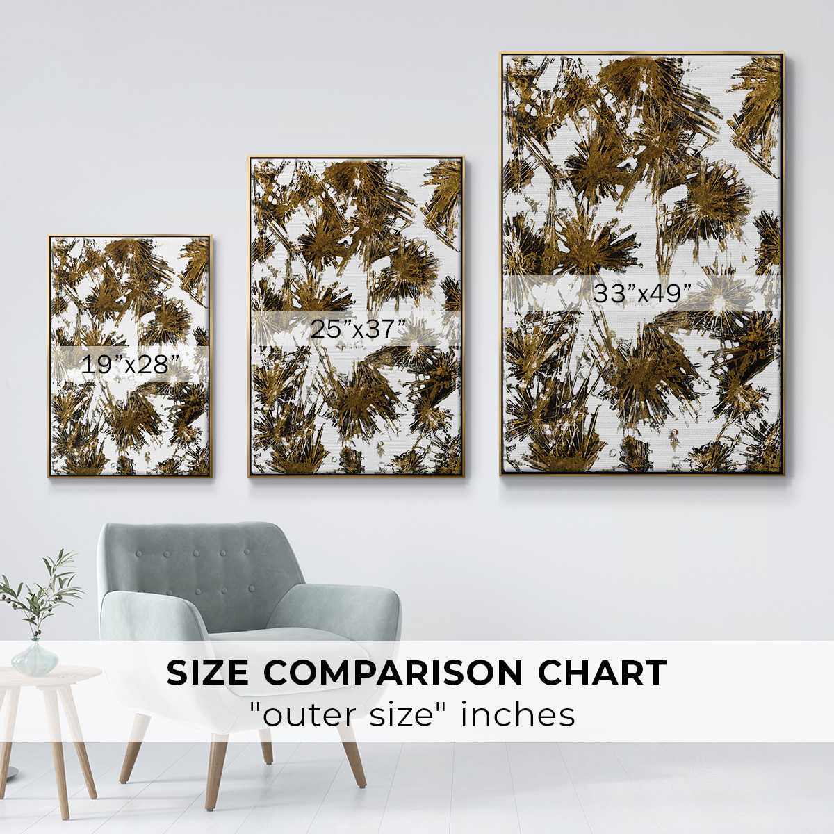 Fireworks Framed Premium Gallery Wrapped Canvas - Ready to Hang - 25 x 37 - Gold Floating Frame