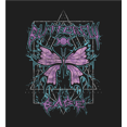 thumbnail image 2 of Distressed Black Metal Butterfly Adult Black Crew Neck Short Sleeve Tee-Medium, 2 of 2