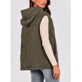 thumbnail image 2 of Chaleco para Mujer PRETTYGARDEN 2025 con Capucha Sin Mangas Verde Militar XL, 2 of 8
