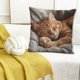 thumbnail image 1 of CaiYueKe Cats Linen Pillow Cover Decorative Cushion Case Bohemian Style Sofa Bed Throw Pillowcase Home Decor Accent Pillow Shams for Living Room Bedroom, 1 of 7
