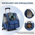 thumbnail image 6 of Rolling Pet Carrier Backpack with Removable Wheels, Foldable Large Capacity Pet Bag with Big Pocket for Travel, Outdoor, Vet Visits and Camping, 6 of 7