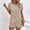Khaki plus size summer outfit sets a1, variant on Women's Plus Size 2 Piece Outfit Round Neck Short Sleeve Tshirt Shorts Set Casual Summer Cruise Boho Vacation Loose Matching Sets Airport Travel Clothes, Khaki 3XL