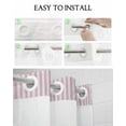 thumbnail image 5 of No Hook Shower Curtain with Snap-in Liner, Purple Striped Waterproof Fabric Bathroom Curtains, Modern Simple Farmhouse Beige Vintage Bath Curtains & Mesh Top Window 72"x78" Long, 5 of 6