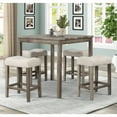 thumbnail image 2 of Best Master Furniture Vitalita 5 Piece Wood Counter Height Dining Set in Black, 2 of 7