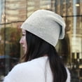 thumbnail image 4 of Bonnet Tricoté Élégant Chaud Automne Hiver Couleur Unie Toucher Doux Résistant au Froid Mode, 4 of 10