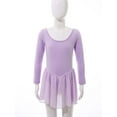 thumbnail image 6 of Kaerm Toddler Girls Long Sleeve Ballet Skirted Leotards Dance Dresses Tutu Ballerina Outfit Lavender 8-10, 6 of 7
