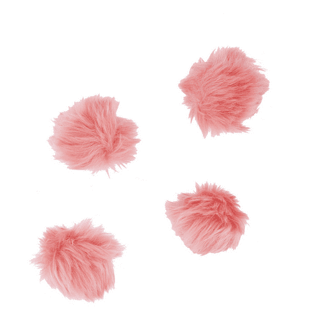 - Lux Accessories Blush Baby Pink Fur Breast Cancer Pom Pom Hair Clip Set (4PCS)