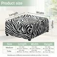 thumbnail image 7 of Xoenoiee Zebra Stripe Print Waterproof Stretch Ottoman Cover Square Folding Storage Stool Furniture Protector Soft Footstool Slipcover for Living Room, L, 7 of 7
