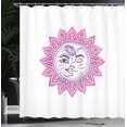 thumbnail image 3 of Ambesonne Sun Shower Curtain, Celestial Elements Floral, 69"Wx70"L, Purple Hot Pink White, 3 of 4
