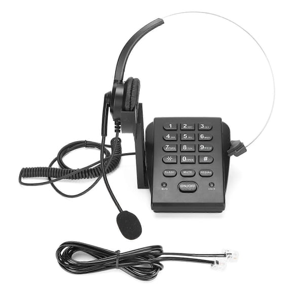 HT700 Corded Phone with Headset Call Center Phone with Omnidirectional Microphone Headset for Home Office