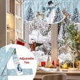 thumbnail image 5 of Christmas Snowman Tie Up Valances Curtain, Xmas Tree Deer Light Blue Winter Snow Scene Adjustable Rod Pocket Short Window Treatment Tie Up Curtains Valances for Kitchen Living Room Bathroom 42x18 In, 5 of 9