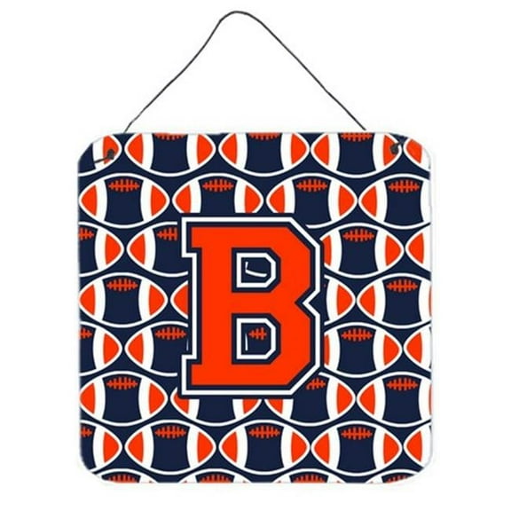 Letter B Football Orange, Blue & White Wall or Door Hanging Prints