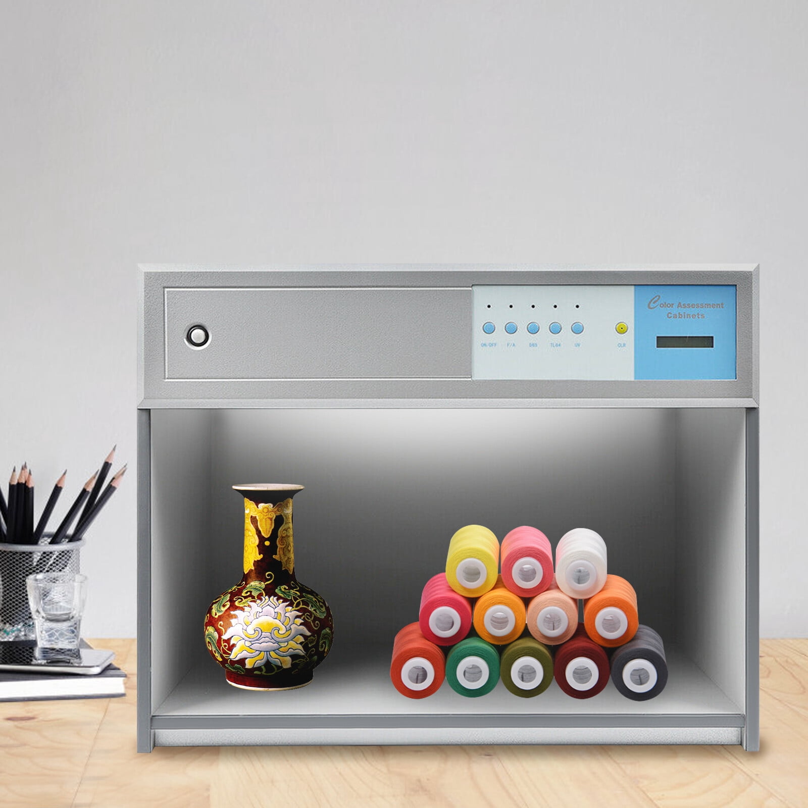 Light Booth for Matching Color Assessment Cabinet,Lab Color Matching Light Box Silver Rectangular