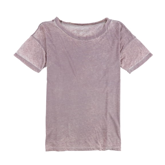 Mouchette Womens Burnout Look Basic T-Shirt, Purple, Medium