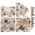 thumbnail image 5 of Fantaslook Blouses for Women Dressy Casual V Neck Pleated Tunic Tops Summer Short Sleeve Boho Shirts, 5 of 7